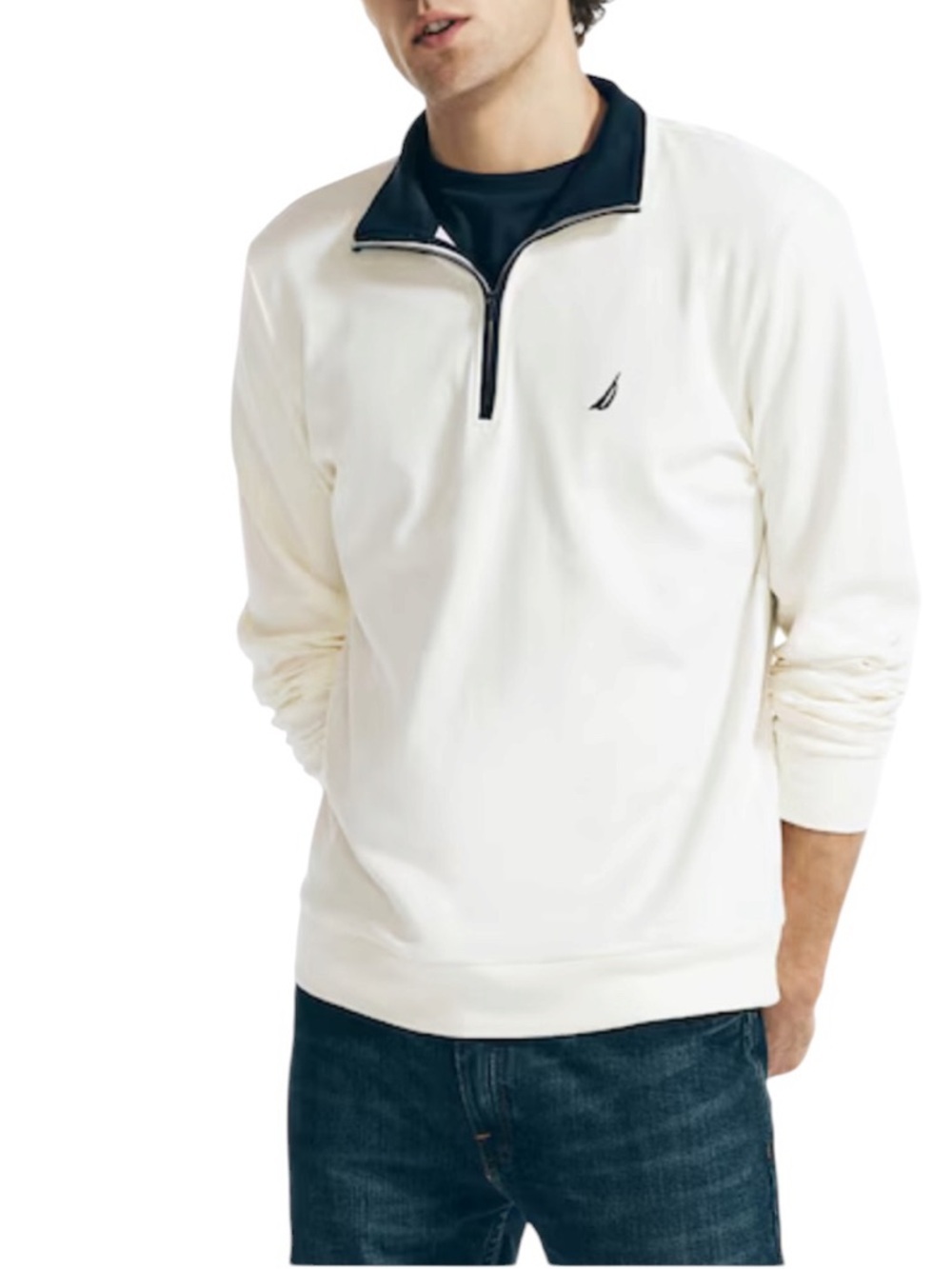 Nautica Quarter Zip Pullover XXL Coastal Grandpa Core Preppy Nautical Cotton Top